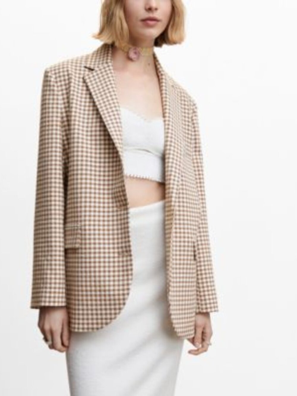 Mango Gingham Blazer